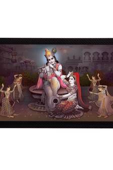 Radha Krishna Satin Matt Texture UV Art Painting