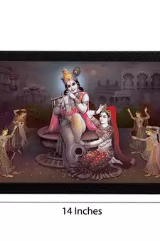 Radha Krishna Satin Matt Texture UV Art Painting