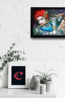 Radha Krishna Satin Matt Texture UV Art Painting