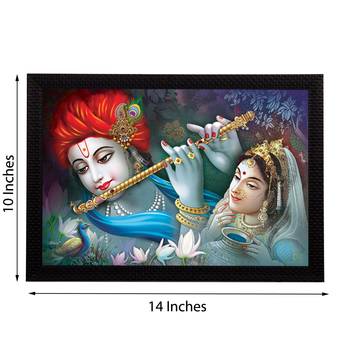 Radha Krishna Satin Matt Texture UV Art Painting 3