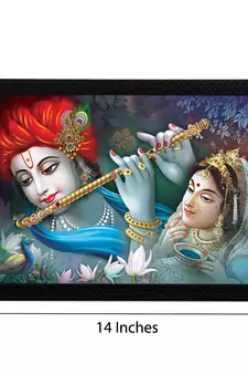 Radha Krishna Satin Matt Texture UV Art Painting