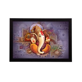 Lord Ganesha Satin Matt Texture UV Art Painting 1