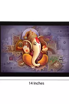 Lord Ganesha Satin Matt Texture UV Art Painting