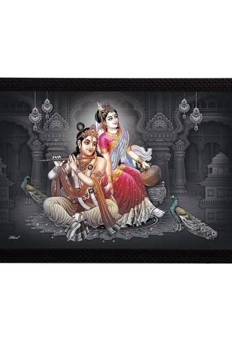 Radha Krishna Satin Matt Texture UV Art Painting