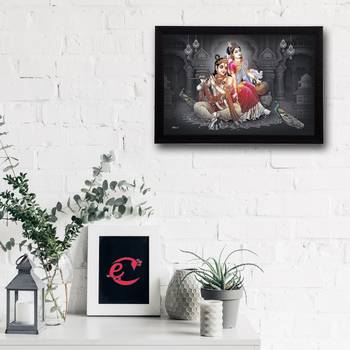 Radha Krishna Satin Matt Texture UV Art Painting 2