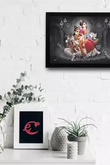 Radha Krishna Satin Matt Texture UV Art Painting