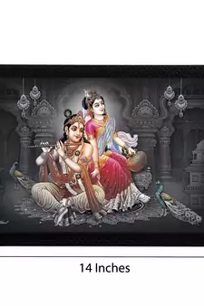 Radha Krishna Satin Matt Texture UV Art Painting
