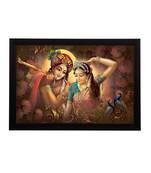 Radha Krishna Satin Matt Texture UV Art Painting