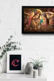 Radha Krishna Satin Matt Texture UV Art Painting
