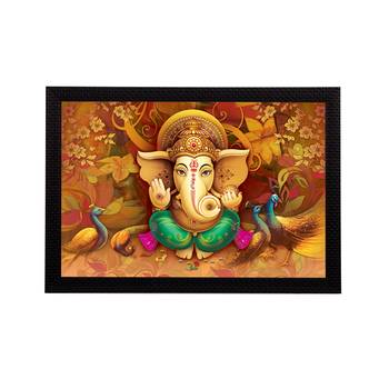 Lord Ganesha Satin Matt Texture UV Art Painting 1