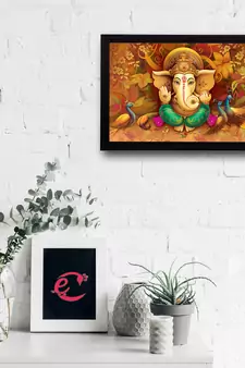 Lord Ganesha Satin Matt Texture UV Art Painting