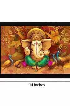 Lord Ganesha Satin Matt Texture UV Art Painting