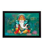 Lord Ganesha Satin Matt Texture UV Art Painting