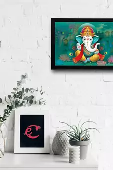 Lord Ganesha Satin Matt Texture UV Art Painting