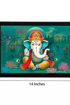 Lord Ganesha Satin Matt Texture UV Art Painting