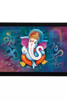 Lord Ganesha Satin Matt Texture UV Art Painting