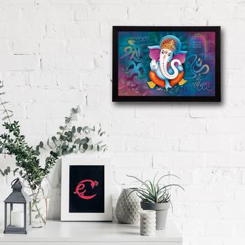 Lord Ganesha Satin Matt Texture UV Art Painting 2
