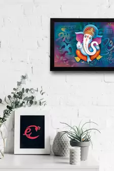 Lord Ganesha Satin Matt Texture UV Art Painting