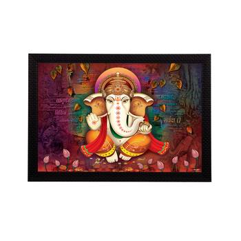 Lord Ganesha Satin Matt Texture UV Art Painting 1
