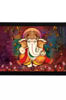 Lord Ganesha Satin Matt Texture UV Art Painting