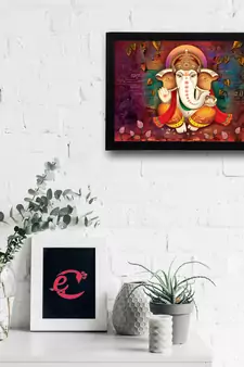 Lord Ganesha Satin Matt Texture UV Art Painting