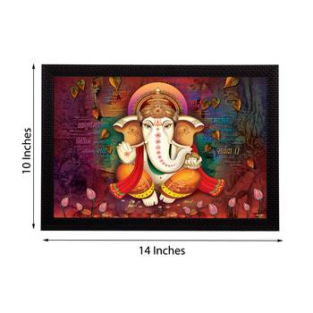 Lord Ganesha Satin Matt Texture UV Art Painting 3
