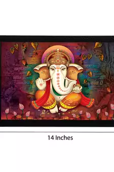 Lord Ganesha Satin Matt Texture UV Art Painting
