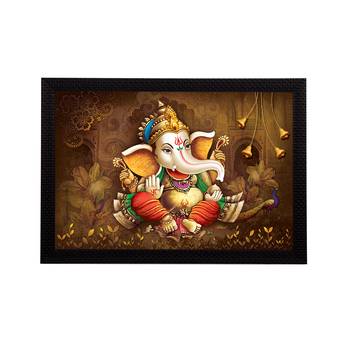 Lord Ganesha Satin Matt Texture UV Art Painting 1