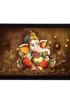 Lord Ganesha Satin Matt Texture UV Art Painting
