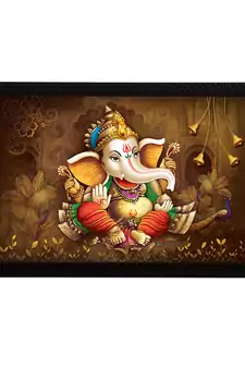 Lord Ganesha Satin Matt Texture UV Art Painting