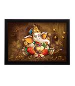 Lord Ganesha Satin Matt Texture UV Art Painting
