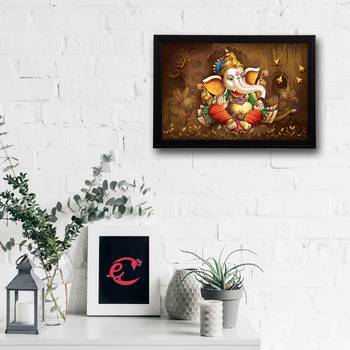 Lord Ganesha Satin Matt Texture UV Art Painting 2