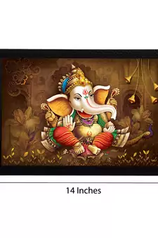 Lord Ganesha Satin Matt Texture UV Art Painting