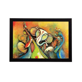 Lord Ganesha Satin Matt Texture UV Art Painting 1