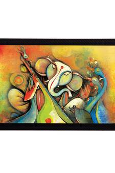 Lord Ganesha Satin Matt Texture UV Art Painting