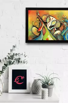 Lord Ganesha Satin Matt Texture UV Art Painting