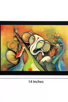 Lord Ganesha Satin Matt Texture UV Art Painting