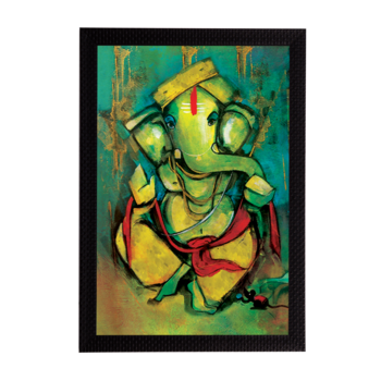Lord Ganesha Satin Matt Texture UV Art Painting 1