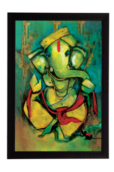 Lord Ganesha Satin Matt Texture UV Art Painting