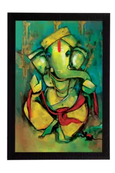 Lord Ganesha Satin Matt Texture UV Art Painting