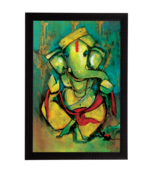 Lord Ganesha Satin Matt Texture UV Art Painting