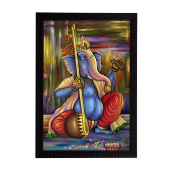 Lord Ganesha Satin Matt Texture UV Art Painting 1