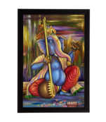 Lord Ganesha Satin Matt Texture UV Art Painting