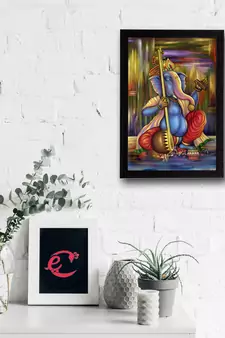 Lord Ganesha Satin Matt Texture UV Art Painting