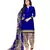 Blue Printed Synthetic Unstitched Salwar With Dupatta