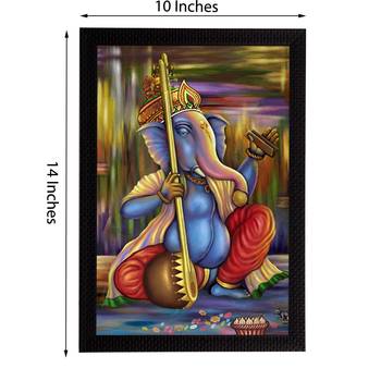 Lord Ganesha Satin Matt Texture UV Art Painting 3