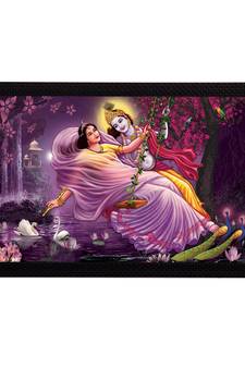Radha Krishna Satin Matt Texture UV Art Painting