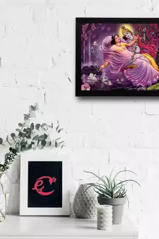Radha Krishna Satin Matt Texture UV Art Painting