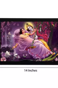 Radha Krishna Satin Matt Texture UV Art Painting