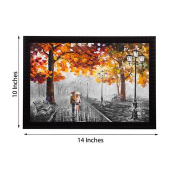 Loving Couple in rain Satin Matt Texture UV Art Painting 3